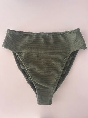 Montce Olive Green Ribbed High Cut Women’s  Bottom - Tamarindo bottom NWOT